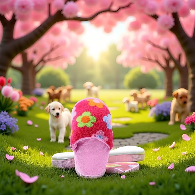 1Pcs Pink Cute Pet Puppy Dog Cat Slipper Shape Plush Chew Play Toy Flip-Flops Squeaky Toys Dog Squeak Toys Pet Supplies(ZS545)