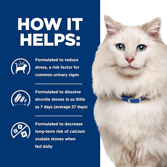 Hill's Prescription Diet c/d Multicare Stress Urinary Care Wet Cat Food, Chicken & Vegetable Stew, 2.9 oz. Cans, 24-Pack