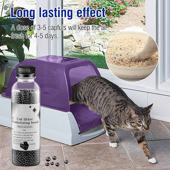 Cat Litter Box Deodorant - Beads & Crystals | Eliminate Cat Stink, Neutralize Odor, 8.5 oz (1 pcs)