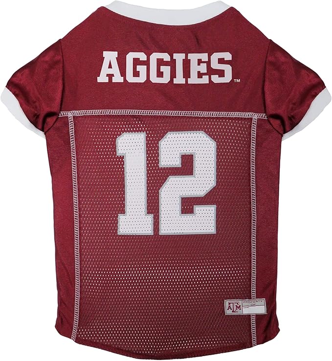 Pets First NCAA College Texas A&M Aggies Mesh Jersey for DOGS & CATS, X-Large. Licensed Dog Jersey with your Favorite Football/Basketball College Team