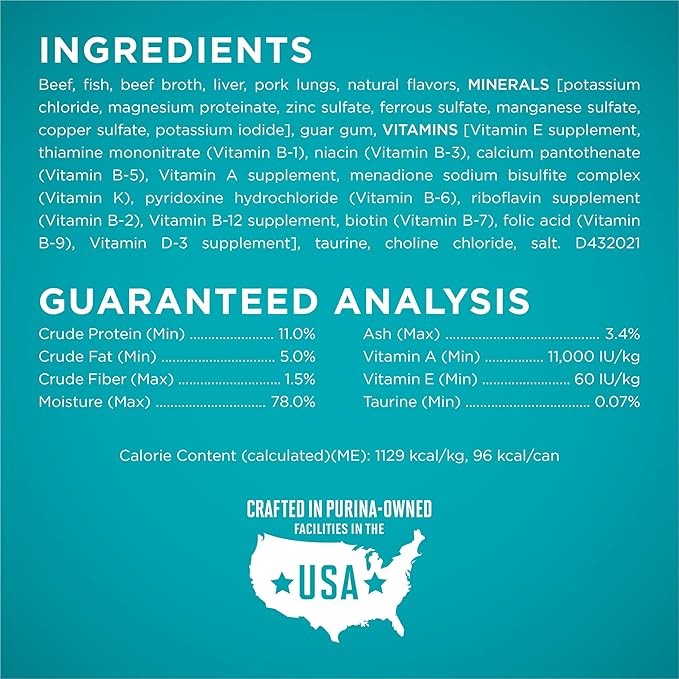 Purina ONE Natural, High Protein, Grain Free Wet Cat Food Pate, Beef Recipe - (Pack of 48) 3 oz. Pull-Top Cans