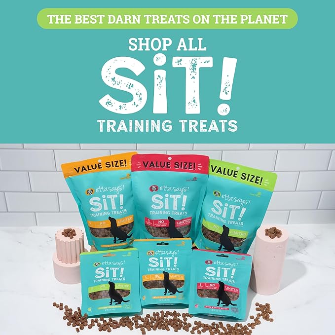 etta says! Sit Training Treats - All Natural Chicken Soft Treats for Dogs - Made in The USA - Soft & Chewy for Small, Medium & Large Dogs or Puppies - 2 Pack