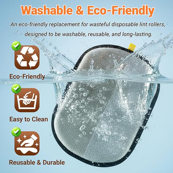 Premium Magic Brush Pet Hair Removal Gloves (2pcs) - Reusable & Washable 5-Finger Design for Furniture, Car Seats, Carpet, Laundry - for Surfaces, Not Pet Grooming