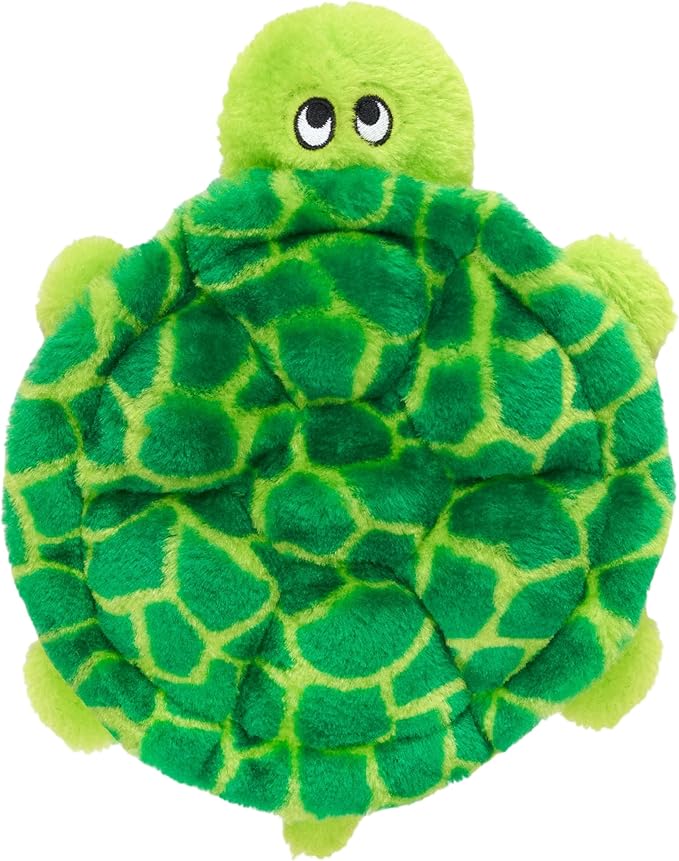 ZippyPaws Squeakie Crawler- No Stuffing Dog Toy to Keep Them Busy, For Small, Medium, & Large Dogs, Squeaky Pet Toy for Boredom, Unstuffed Chew Toy, Soft Plush Puppy Products, SlowPoke the Turtle- 10"