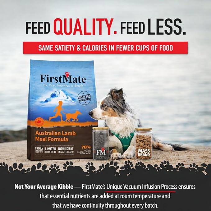 FirstMate Dry Dog Food – Limited Ingredient Australian Lamb Meal Formula – Grain Free, Grass Fed-Single Protein Lamb Meal Recipe with Potatoes & Berries – 25 lb Bag
