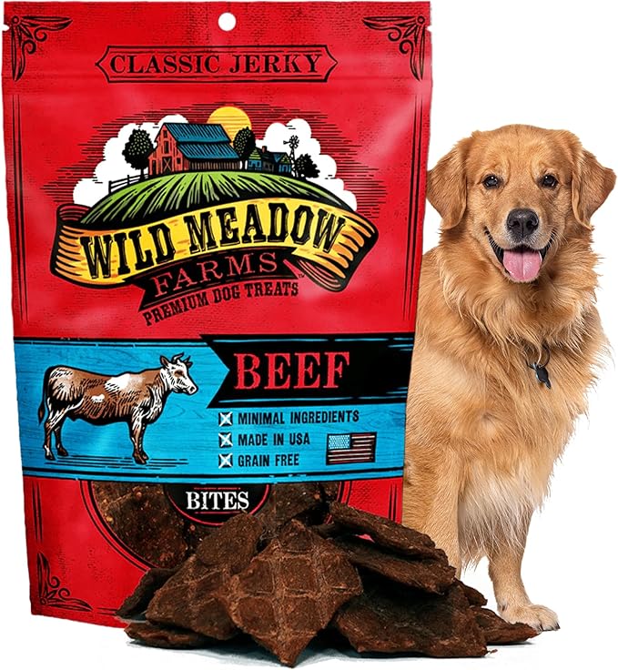 Classic Beef Bites, Soft Jerky Treats for Dogs, Grain-Free & All-Natural, Ideal for Training, Portioning, and High-Value Rewards for All Breeds & Ages - 3.5 Ounce Pouch