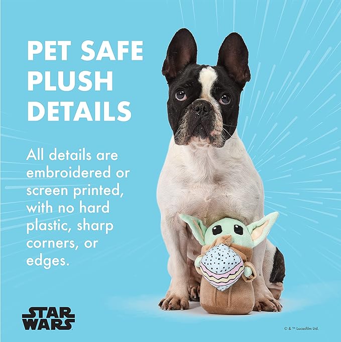STAR WARS Easter 9" Grogu Easter Egg Squeaker Pet Toy |9 Plush Squeaker Easter Grogu Pet Toy Toy for Dogs Easter Stuffed Baby Yoda 9 inch