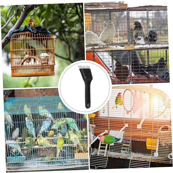 Long Handle Stainless Steel Bird Cage Cleaning Brush Multi-Functional Scraper for Bird Droppings Removal Versatile Tool for Parrots Hamsters and Rabbits Care