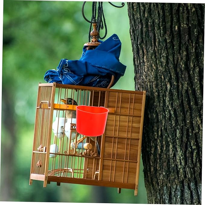 4Pcs Thickened Hanging Bird Cage Feeding Cups Space Saving Pet Water Bowls for Small Animals Easy Installation for Birds and Rabbits