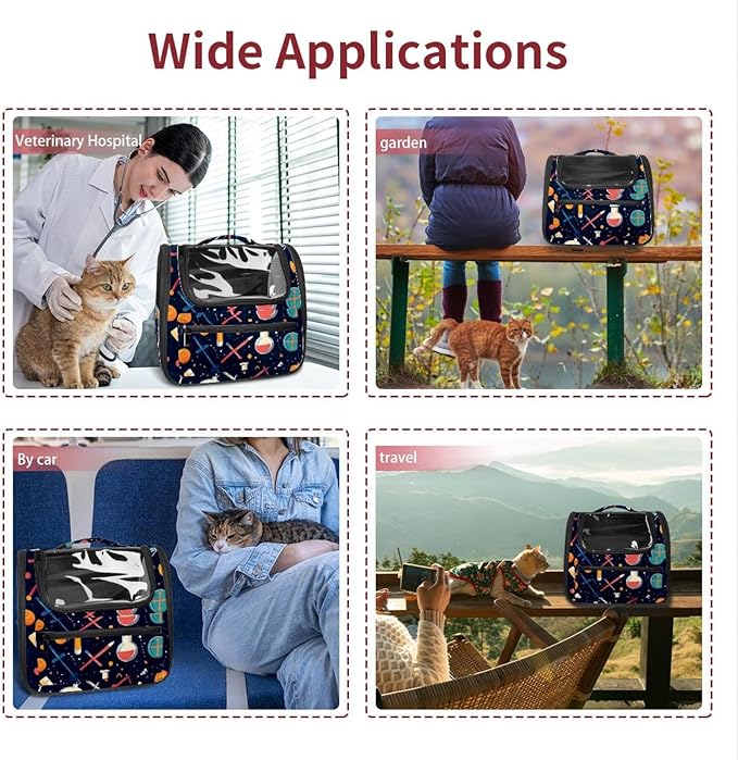 Colorful Science Education Pet Carrier Airline Approved Pet Carrier Bag Dog Carrier for Small Medium Cats Dogs Puppies Kitten