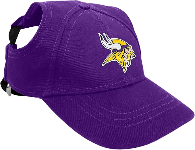 Littlearth NFL Minnesota Vikings Pet Baseball Hat, Team Color, X-Large