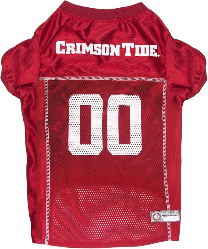Pets First NCAA College Alabama Crimson Tide Mesh Jersey for DOGS & CATS, Small.Licensed Dog Jersey with your Favorite Football/Basketball College Team