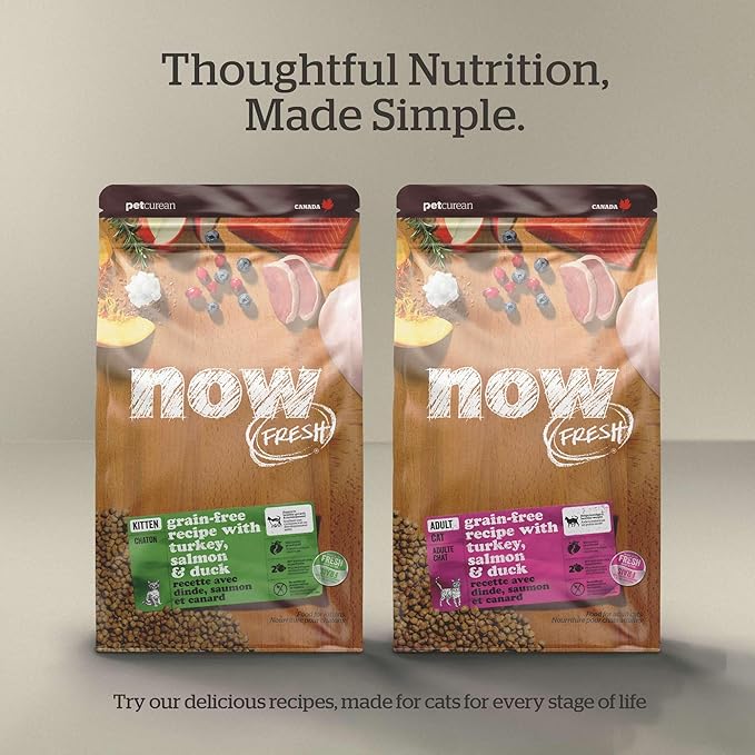 Now Fresh Senior Dry Cat Food, Turkey, Salmon & Duck Recipe, Grain-Free, Chicken-Free, 8 lbs