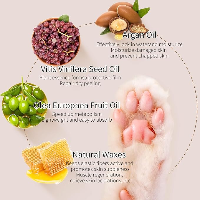 2 oz (60g) Natural Dog Paw Balm - Organic Lickable Moisturizing Cream for Paws, Snout & Elbows | Heals Dry, Cracked Skin | Vitamin E & Food-Grade Ingredients