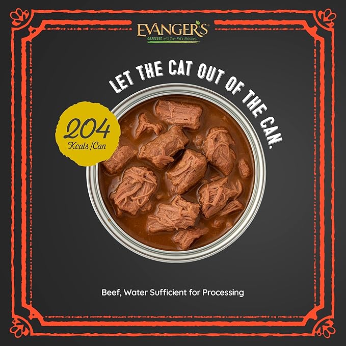 Evanger's Heritage Classics Hand Packed Hunk of Beef Dog Food – 12 Count, 12 oz Each – Tender Beef Roast Cooked in Own Juices – Grain & Gluten Free Wet Dog Food
