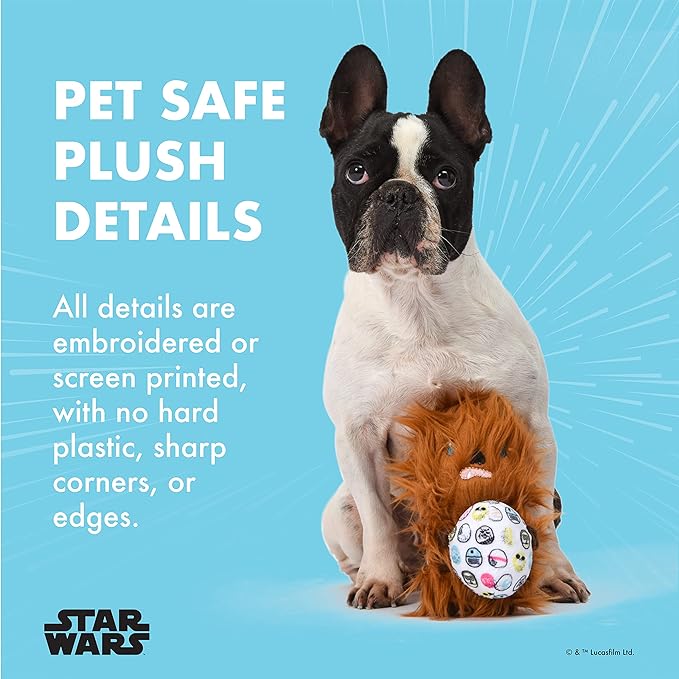 STAR WARS for Pets Easter 6" Chewbacca Rebel Egg Squeaker Pet Toy | 6 Plush Squeaker Easter Chewbacca Pet Toy | Soft Chew Toy for Dogs, Stuffed Chewbacca Easter Toy 6 Inch