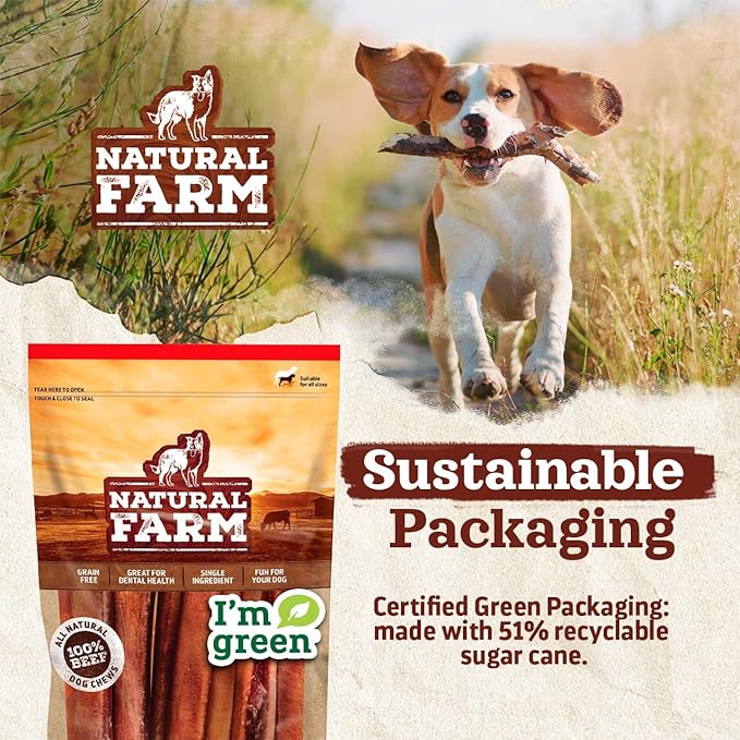 Natural Farm Pig Ears for Dogs (8-Count), One Ingredient: Natural Whole Pigs Ears, Air Dried, Long-Lasting & Highly Digestible Treats, Great for Puppy and Large/Medium Dogs