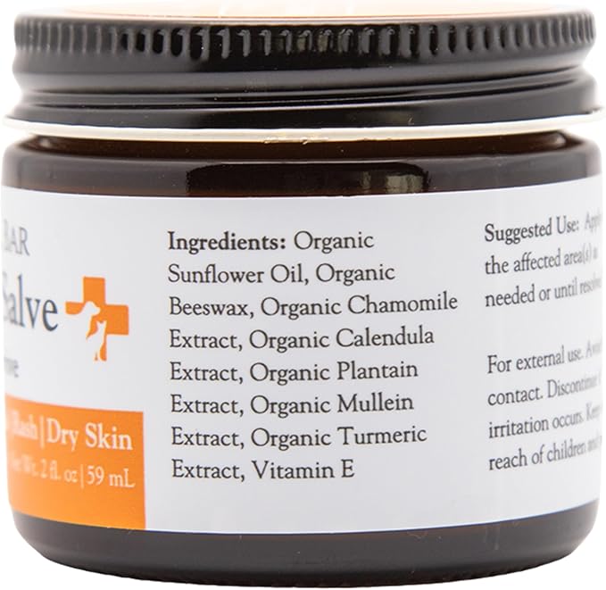 Turmeric Salve for Dogs & Cats – Organic Turmeric & Calendula | Lick-Safe First Aid & Healing for Red Skin, Minor Wounds, Inflammation, Hot Spots & Itchy Skin | Vet Formulated | 2oz