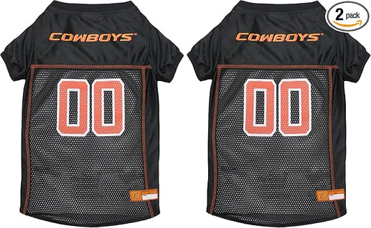 NCAA College Oklahoma State Cowboys Mesh Jersey for Dogs & Cats, Medium. Licensed Big Dog Jersey with Your Favorite Football/Basketball College Team (Pack of 2)
