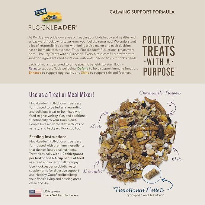 FLOCKLEADER Relax, Functional Poultry Treats for Calming Support, 3.5 lb