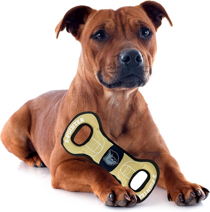 Pets First NBA Memphis Grizzlies Field Toy. - Tough Nylon Pet Toy with Double Trim Stitching & Inner Squeaker, One Size
