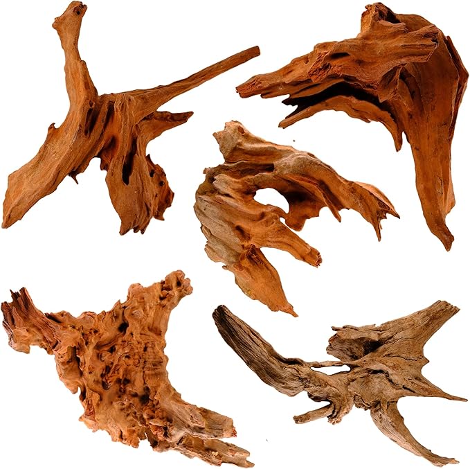Azil Natural Driftwood 9''-12'' (2 Pieces) – Perfect Aquarium Decoration for Fish Tanks, Freshwater Aquariums, Terrariums, Aquascaping, Hardscaping, Aquatic Plants