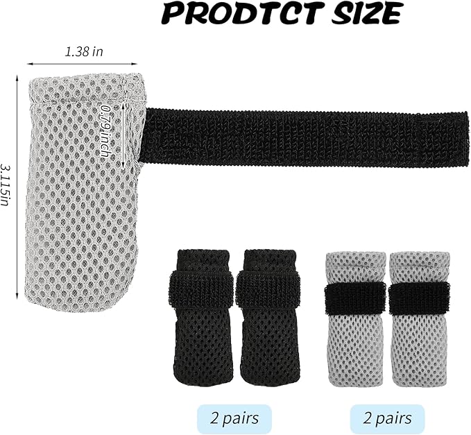 8 Pcs Cat Claw Covers, Shoes Booties For Cats Mittens To Prevent Scratching Socks Adjustable Breathable Mesh Puppy Indoor Gloves Paw Kitten Boots Suitable For Bathing And Nail Trimming (Grey + Black)