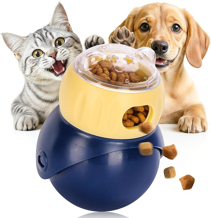 Interactive Cat Toy & Puzzle Feeder - Slow Feed Bowl Treat Dispenser for Indoor Cats and Kittens, Adjustable Food Game for Mental Stimulation and Bloat Prevention