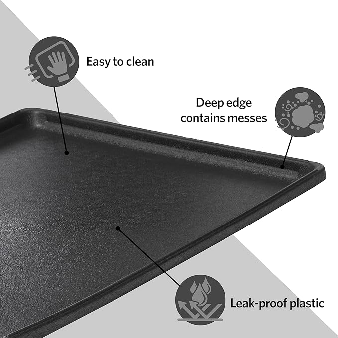 MidWest Homes for Pets 30-Inch Replacement Pan, Measures 29.06 x 18.51 x 1 Inches, Universal Leak-Proof Tray for Dog Crates & Multi-Purpose Use, Fits Most Standard 30" Wire Crates