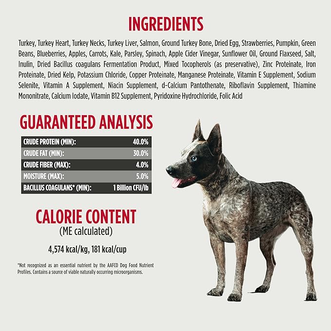 Nulo Freeze-Dried Raw Turkey & Salmon Recipe with Strawberries Complete and Balanced Dry Dog Food Kibble, 8 Ounce Bag