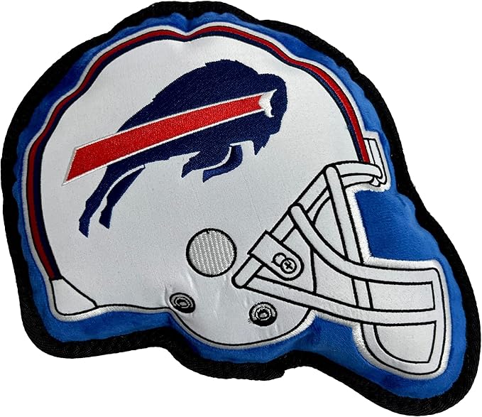 The 1st Ever Tough but Smooth Dog Toy NFL Buffalo Bills Football Helmet Tough Pet Toy. A Premium Quality Doggie Toy with Built-in Squeaker. Sports Fans Favorite Chew Toy