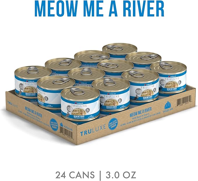 Weruva Truluxe Cat Food, Meow Me A River with Basa in Gravy, 3oz Can, Pack of 24