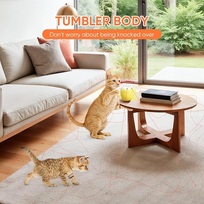 Pawingcat Cat Laser Toy Automatic Dual Laser Points Interactive Cat Enrichment Toys for Indoor Cats 3 Modes Lazer for Cats Birthday Gift