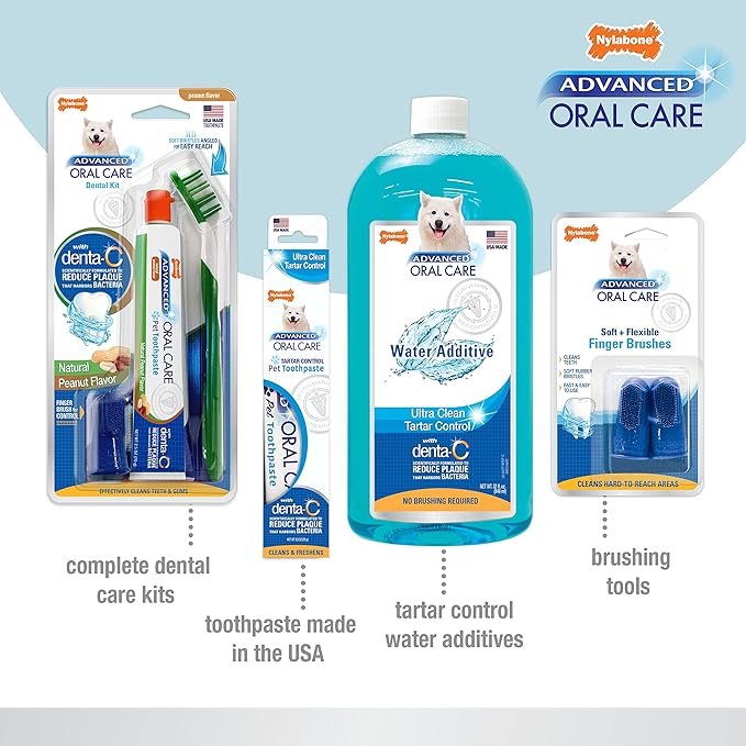 Nylabone Advanced Oral Care Pet Dental Water Additive, Liquid Tartar Remover & Breath Freshener for Dogs, Dog Teeth-Cleaning, Original Flavor, 16 oz.