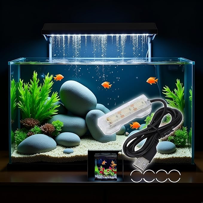 Blue Light Small Aquarium Led Light, Multicolor Led Fish Tank Light for Freshwater Plants Aquarium Accessories, Fish and Aquatic Pets Aquarium Lights