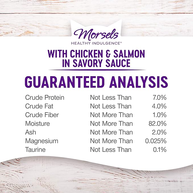 Wellness Healthy Indulgence Morsels Adult Wet Cat Food, Natural, Protein Rich, Grain Free, Chicken and Salmon Recipe, 3 oz, Pack of 24 Pouches