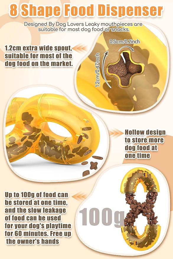 Moonorange Dog Pet Food Treat Feeder Chew Tooth Cleaning Ball Dog Toy Ball, Nontoxic Bite Food Ball Dogs Cats Training Exercise Toy, Exercise Game IQ Training Ball-Feeder Toy (with White Ball)