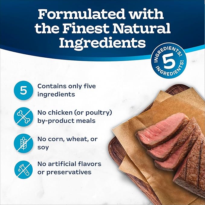 Blue Buffalo Tastefuls Purées Natural Adult Cat Food Complement with Just 5 Ingredients, Beef, 3-oz Resealable Pouch, 12-ct Multipack