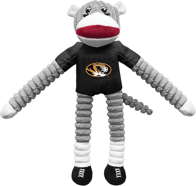 Littlearth NCAA Unisex NCAA Sock Monkey and Flying Disc Pet Toy Combo Set