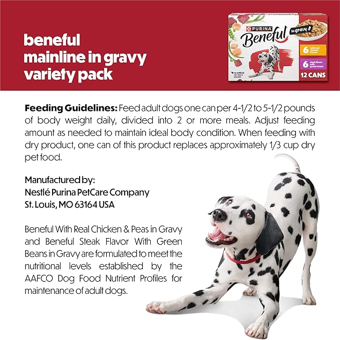 Purina Beneful with Real Chicken or Steak Flavor in Gravy Wet Dog Food Variety Pack - 5.5 oz. (Pack of 12)