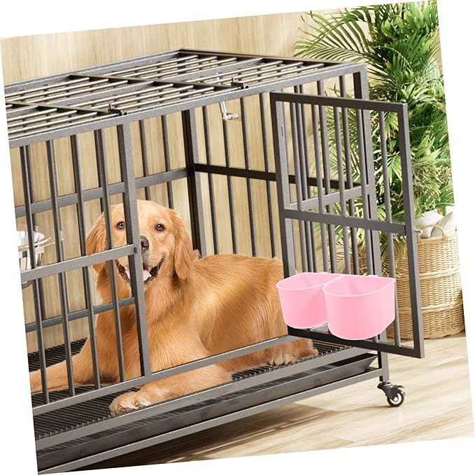 Height Pet Cage Bowl Easy Attach Dog Cat Feeder Crate Water Bowl Holder Bird Cage for Small Pets