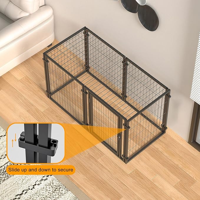 47.2 Inch Large Dog Crate and Playpen for Small Medium Large Breeds Indoor Outdoor Use with Easy Assembly Durable Construction Spacious Design