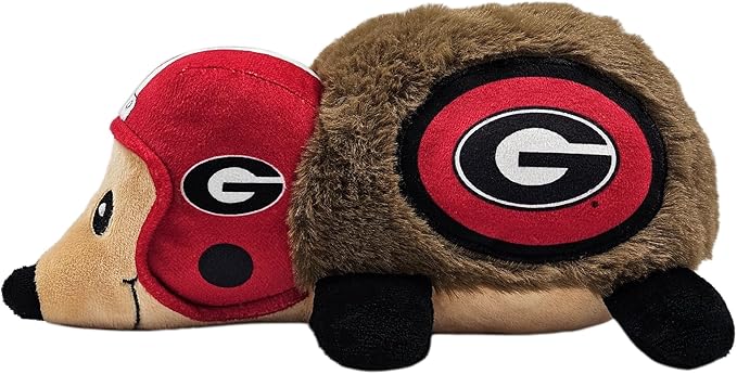 NCAA Georgia Bulldogs Plush Hedgehog Toy for Dogs & Cats, Cool Soft Pet Toy for Fun and Interactive Play, Dog Chew Toy with Squeaker, Licensed Hot Pet Toy
