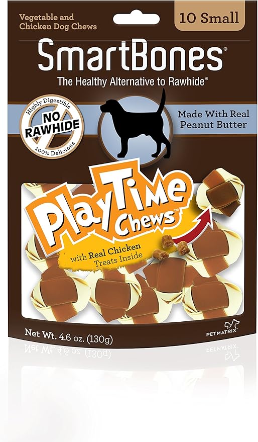 SmartBones DoubleTime Rolls and Playtime Chews, Treat Your Dog to a Rawhide-Free Chew Made with Real Meat and Vegetables