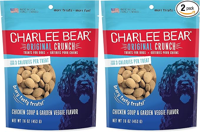Charlee Bear Chicken Soup & Garden Veggie Dog Treats 16 oz. Bag (Pack of 2)
