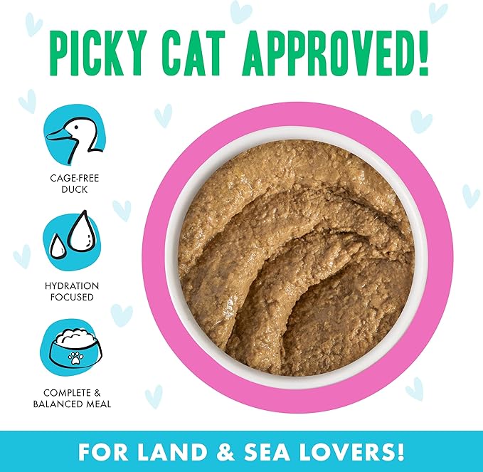 Weruva B.F.F. Play - Best Feline Friend Paté Lovers, Aw Yeah!, Duck & Tuna Tap Dance with Duck & Tuna, 3oz Pouch (Pack of 12)
