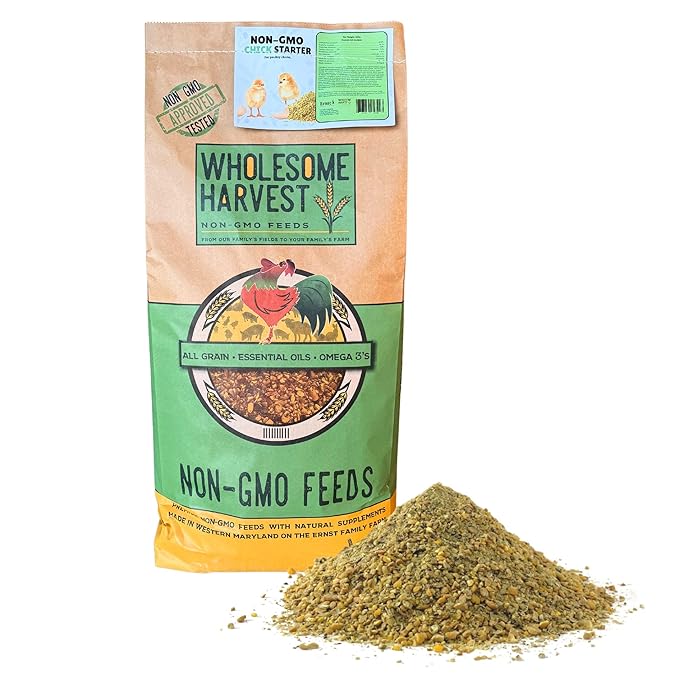 Chick Starter Feed - Non-GMO Chick Food Starter with Omega 3 and Natural, Herbal Ingredients - Chicken Feed for Growing Healthy Chicks with High-Protein 22% and Probiotics - 25 Lb