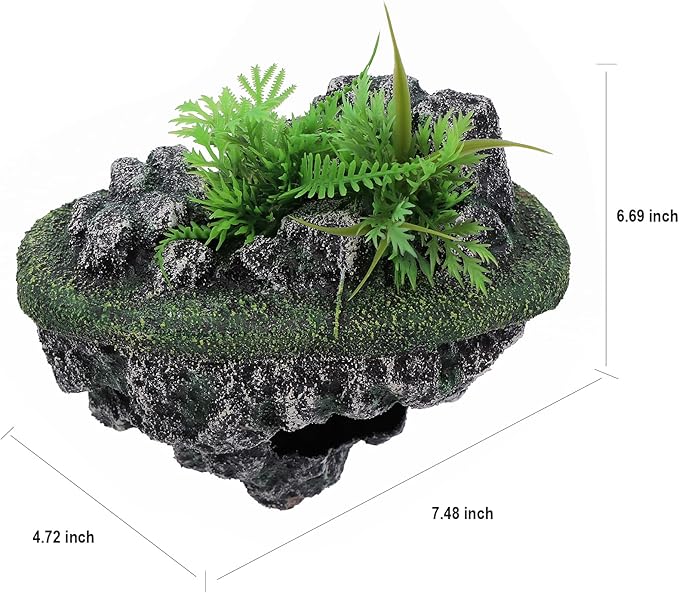 AQUA KT Turtle Floating Rock Tortoise Dock Basking Island Platform for Aquarium Pond Terrarium Habitat Decoration