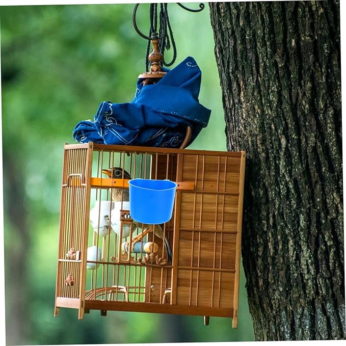 TOYANDONA 4pcs Thickened Coop Cup Feeder Small Bird Cage Food Bowl Stackable Rabbit Waterers for Cages Pet Watering Bowls Hanging Design