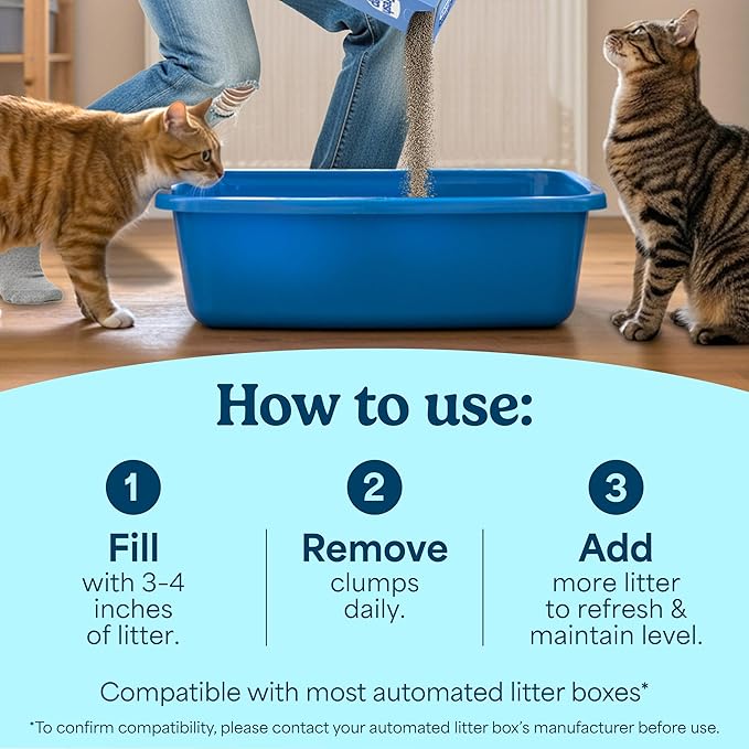 Fresh Step Advanced Clean Paws Multi Cat Clumping Cat Litter with Febreze Freshness, Low Dust, Odor Control with Ammonia Block Tech, Compatible in Automatic Litter Boxes, 37 lbs. (2 x 18.5 lb.)